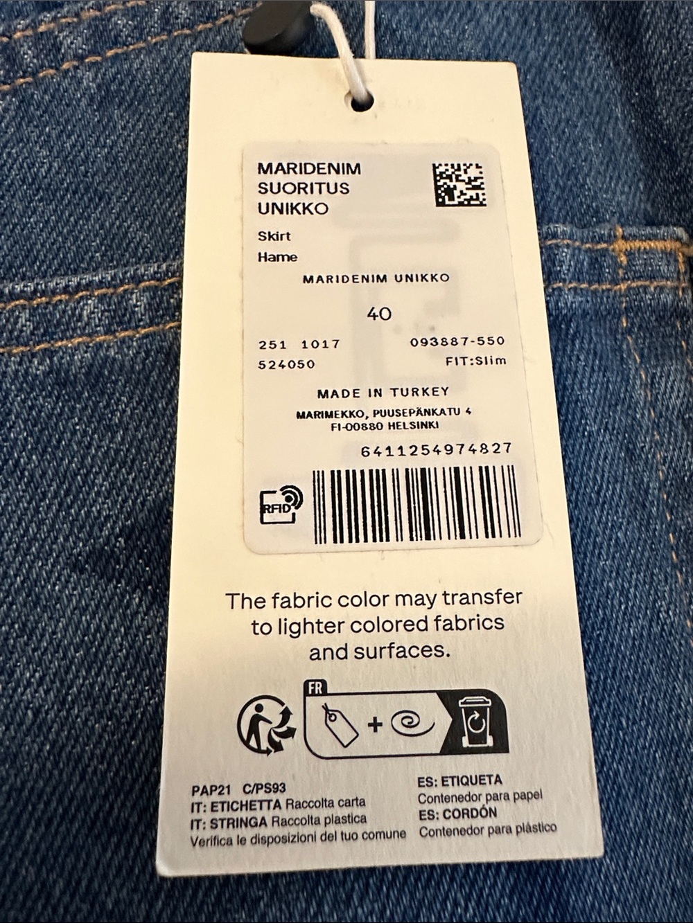 Marimekko Unikko A-Line denim Skirt - Picture 3 of 9